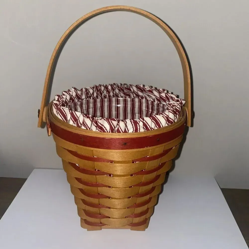 Longaberger 1996 Sweetheart Bouquet Basket Combo Protector Liner & Tie-On